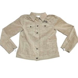 New Harley Davidson Women's Transcendent Corduroy Jacket Silver Sage Size SMALL